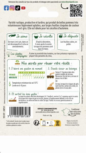 Potagères - Chou de Milan Gros des Vertus - MEDIA_PACKAGING_VERSO